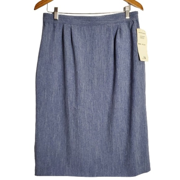 Vintage 90s Pencil Skirt Womens Size 14 Executive Collection Blue Career - Picture 1 of 9